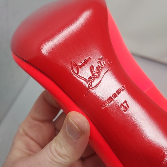 CHRISTIAN LOUBOUTIN Patent Fifille Fluo Rose Pink Pump Shoe - Picture 4 of 12